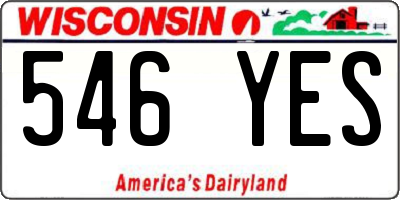 WI license plate 546YES
