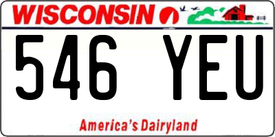 WI license plate 546YEU