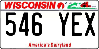 WI license plate 546YEX