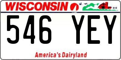 WI license plate 546YEY