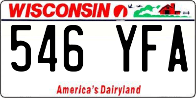 WI license plate 546YFA