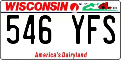 WI license plate 546YFS
