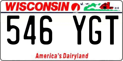 WI license plate 546YGT