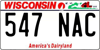 WI license plate 547NAC