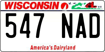 WI license plate 547NAD