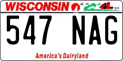 WI license plate 547NAG