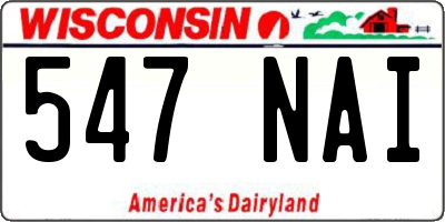 WI license plate 547NAI