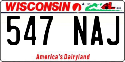 WI license plate 547NAJ