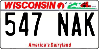 WI license plate 547NAK