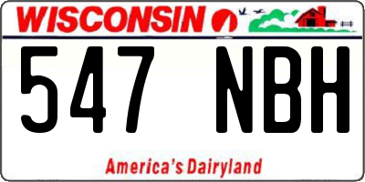WI license plate 547NBH