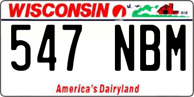 WI license plate 547NBM