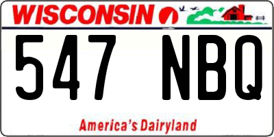 WI license plate 547NBQ