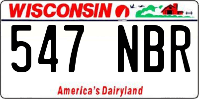 WI license plate 547NBR
