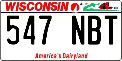WI license plate 547NBT