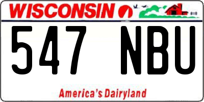 WI license plate 547NBU