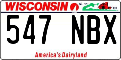 WI license plate 547NBX