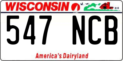 WI license plate 547NCB