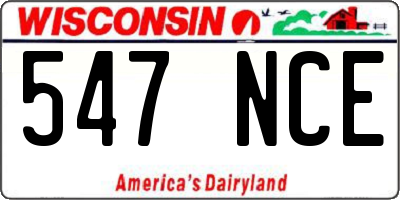 WI license plate 547NCE