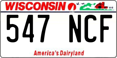 WI license plate 547NCF