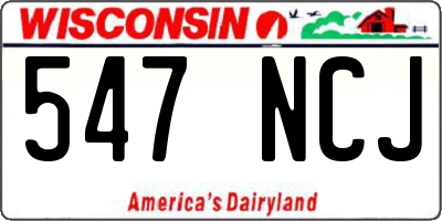 WI license plate 547NCJ