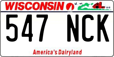 WI license plate 547NCK