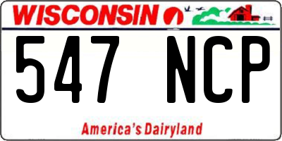 WI license plate 547NCP