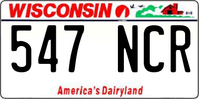 WI license plate 547NCR