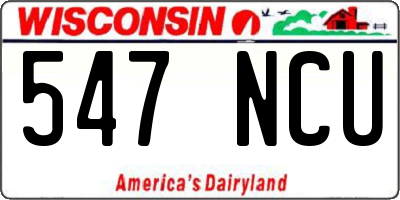 WI license plate 547NCU