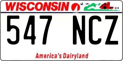 WI license plate 547NCZ
