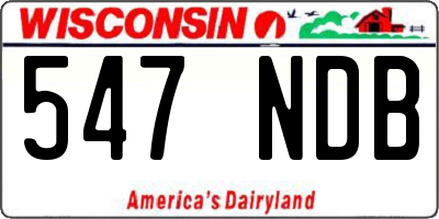 WI license plate 547NDB