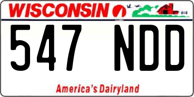 WI license plate 547NDD