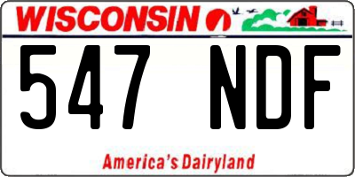 WI license plate 547NDF