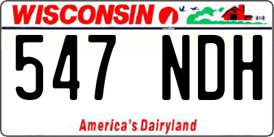 WI license plate 547NDH