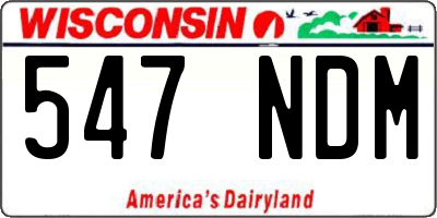 WI license plate 547NDM