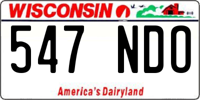 WI license plate 547NDO