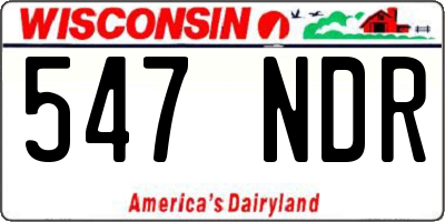 WI license plate 547NDR