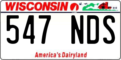 WI license plate 547NDS