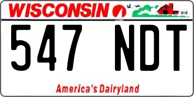 WI license plate 547NDT