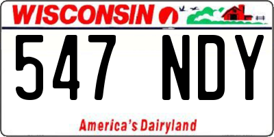 WI license plate 547NDY