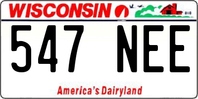 WI license plate 547NEE