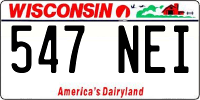 WI license plate 547NEI