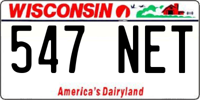 WI license plate 547NET