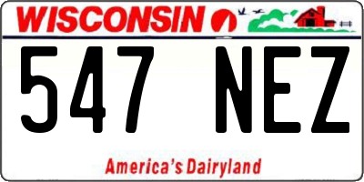 WI license plate 547NEZ