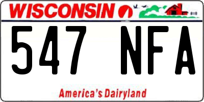 WI license plate 547NFA