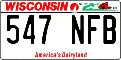 WI license plate 547NFB