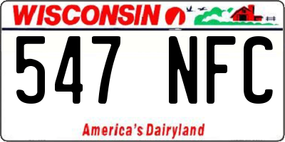 WI license plate 547NFC