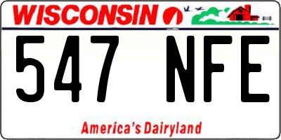 WI license plate 547NFE