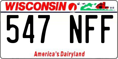WI license plate 547NFF