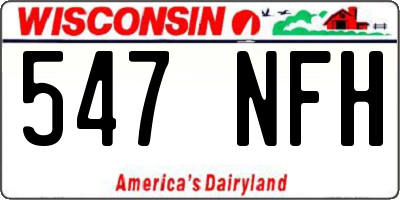 WI license plate 547NFH