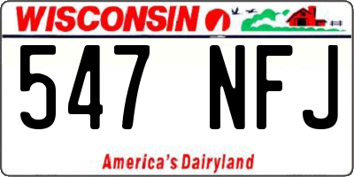 WI license plate 547NFJ